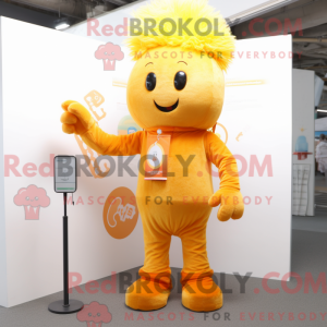 Geeloranje mascottekostuum...