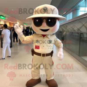 Beige Fire Fighter maskot...