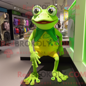 Lime Green Frog mascot...