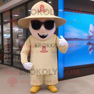 Beige Fire Fighter maskot...