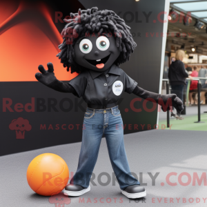 Sort Petanque Ball maskot...