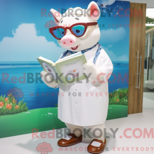 White Sow mascot costume...