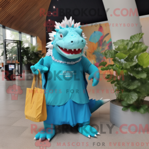Cyan Ankylosaurus maskot...