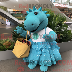 Cyan Ankylosaurus mascot...