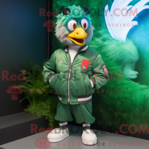 Green Rooster mascot...