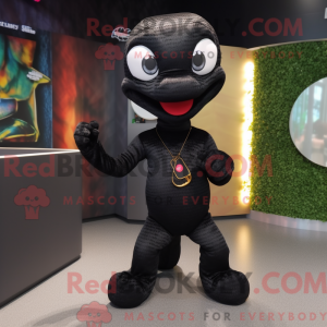 Máscara de cobra preta com...