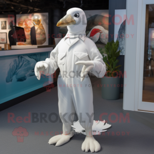 Hvit albatross maskot drakt...