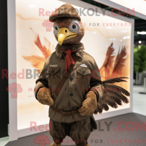 Brun fasan maskot kostume...
