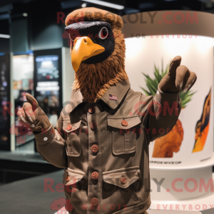 Brun fasan maskot kostume...