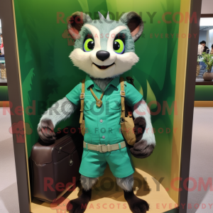 Groen Civet-mascottekostuum...