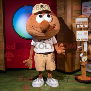 Brun golfbold maskot...