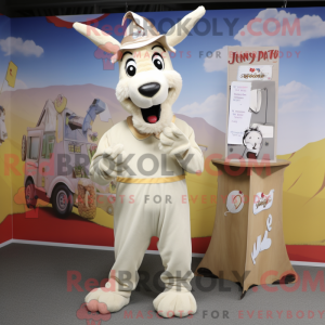 Cream Donkey mascot costume...