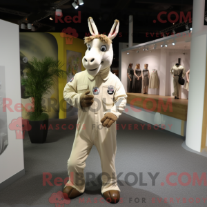 Creme-maskotkostymefigur...