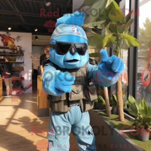 Cyan Para Commando máscara...