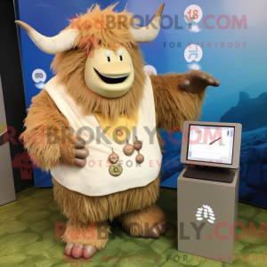 Tan Yak maskotdraktfigur...