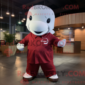 Maroon Beluga Whale maskot...