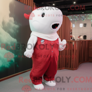 Maroon Beluga Whale maskot...