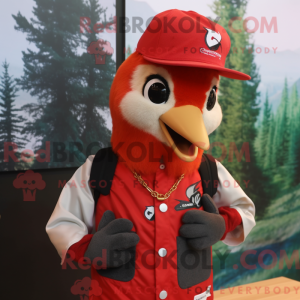 Rode specht mascottekostuum...
