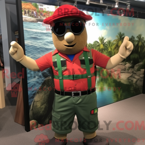 Rød grøn baret maskot...
