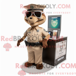 Tan Police Officer mascot...