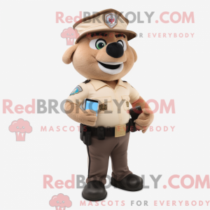 Tan Police Officer mascot...