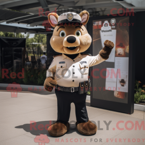 Tan Police Officer mascot...