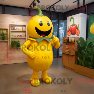 Gele peper mascottekostuum...