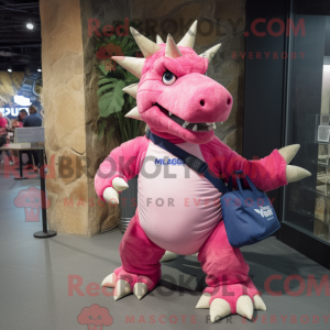 Pink Stegosaurus maskot...
