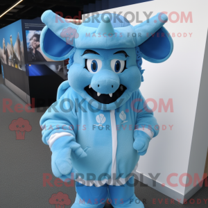 Sky Blue Minotaur mascot...