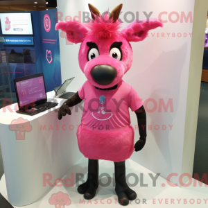 Pink Deer maskot kostyme...