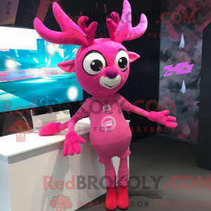 Pink Deer maskot kostyme...