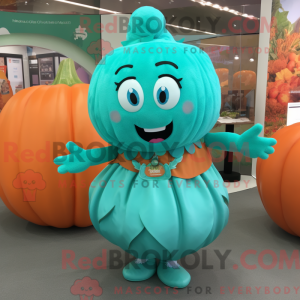 Turquoise Pumpkin mascot...