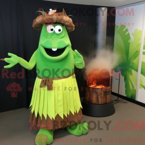 Lime Green Bbq Ribs mascot...