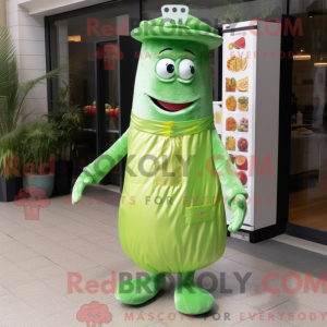 Disfraz de mascota verde...