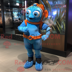 Sky Blue Clown Fish maskot...