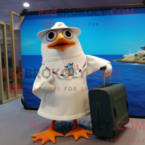 Cream Gull maskot kostume...