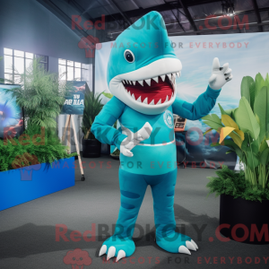 Cyan Megalodon máscara de...