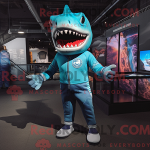 Cyan Megalodon máscara de...