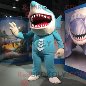 Cyan Megalodon máscara de...