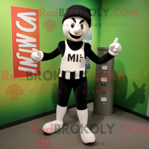 Oliven Mime maskot kostume...