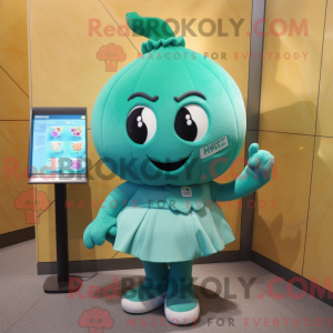 Teal Turnip mascottekostuum...