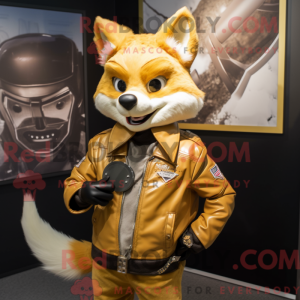 Gold Fox maskot kostume...