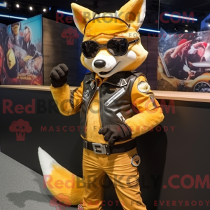 Gold Fox-mascottekostuum...