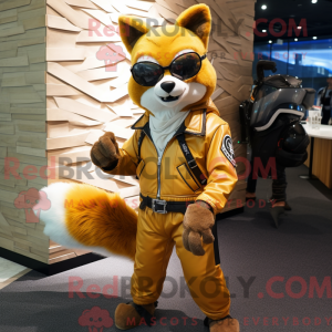 Gold Fox maskot kostume...