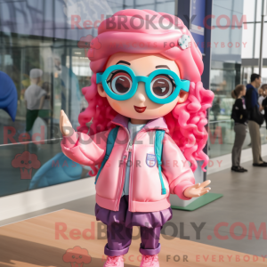 Pink Havfrue maskot kostume...