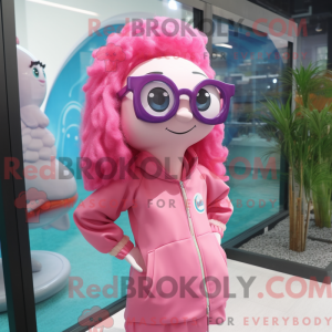Pink Havfrue maskot kostume...