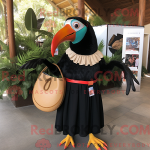 Sort Toucan maskot kostume...