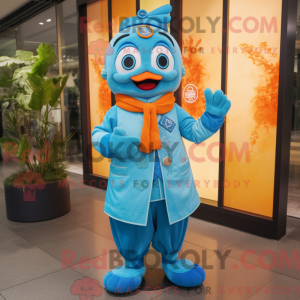 Cyan Mandarin Maskottchen...