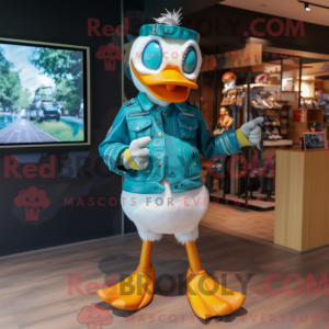 Turkis Duck-maskotkostyme...