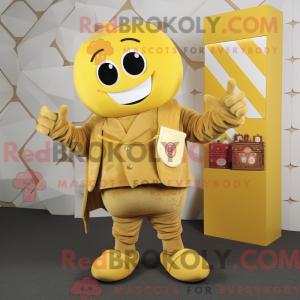 Gold Juggle maskot kostume...